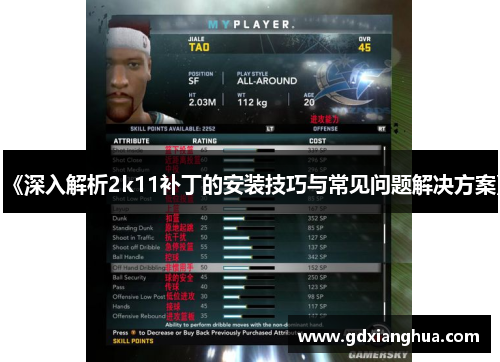 《深入解析2k11补丁的安装技巧与常见问题解决方案》